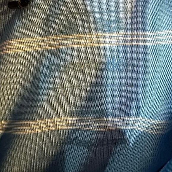 Adidas Puremotion Men's Blue Striped Golf Polo Shirt Short Sleeve M‎ - Picture 2 of 5